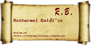 Rothermel Balázs névjegykártya